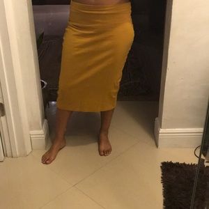 Business skirt mustard yellow